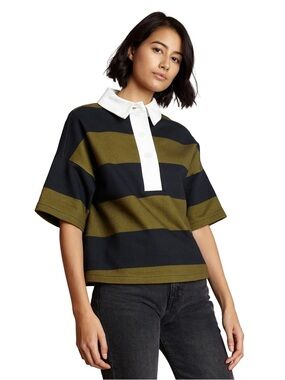 The Kit Striped Rugby Polo Top